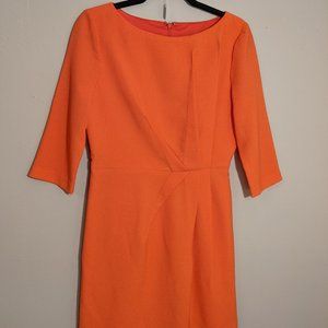 Black Halo Orange Mini Dress with 3/4 Sleeves